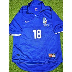 Baggio Italy Nike 1998 WORLD CUP Home Soccer Jersey Shirt M